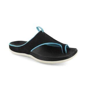 Strive Tigua Sporty Sandal Womens‎ 8 Black Turquoise Trim Slip On New